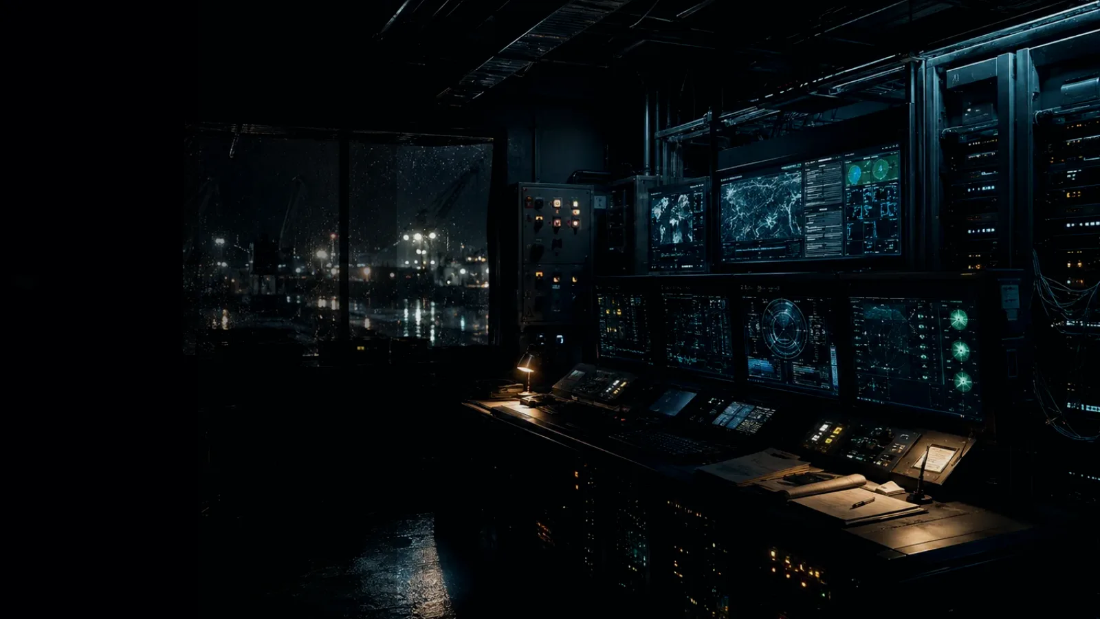 Authority Token subtopic background showing industrial control room, server racks, network evidence and cyber-physical risk