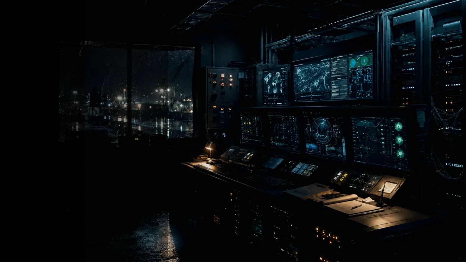 Challenge-Response Authentication subtopic background showing industrial control room, server racks, network evidence and cyber-physical risk