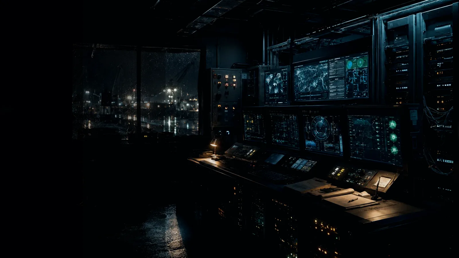 Diagnostic Glitch subtopic background showing industrial control room, server racks, network evidence and cyber-physical risk
