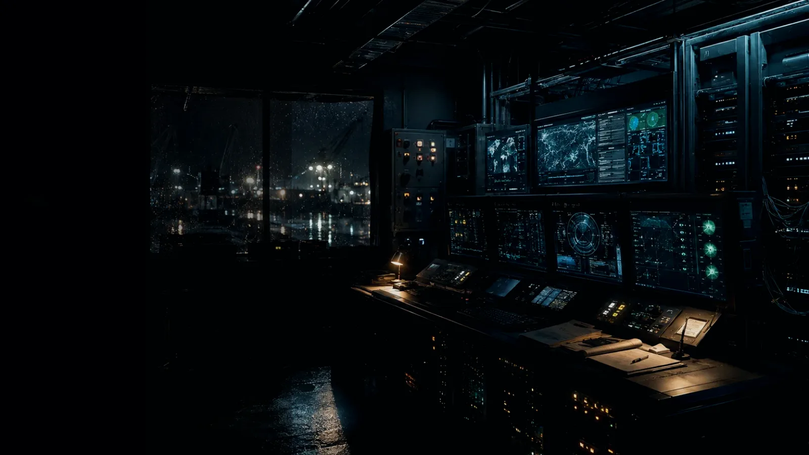 Privileged Process subtopic background showing industrial control room, server racks, network evidence and cyber-physical risk
