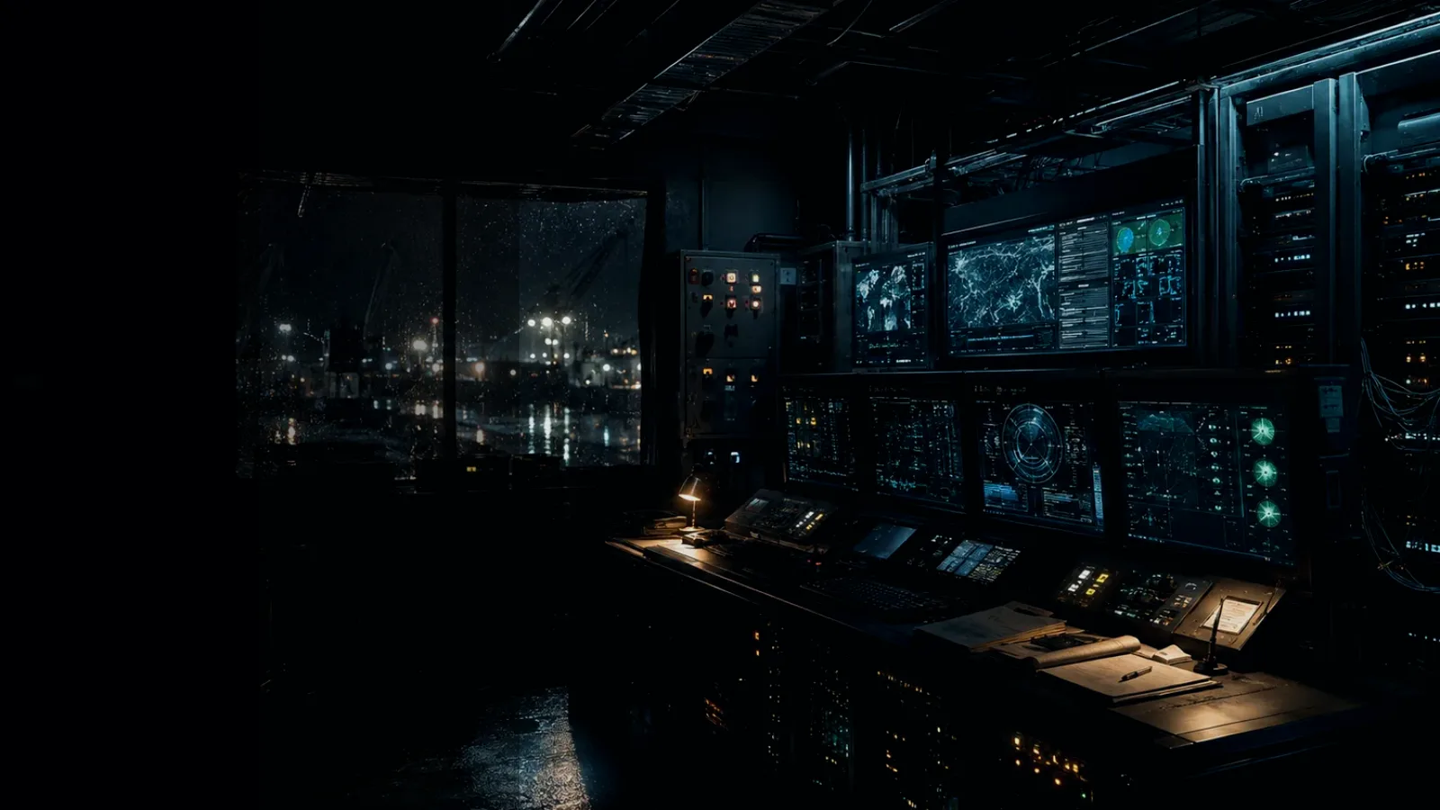Remote Access subtopic background showing industrial control room, server racks, network evidence and cyber-physical risk