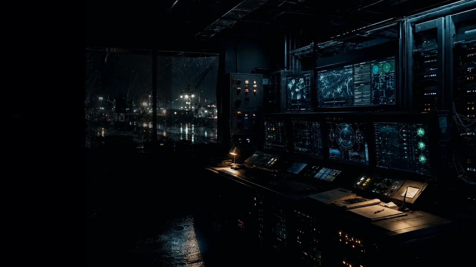 Remote Override subtopic background showing industrial control room, server racks, network evidence and cyber-physical risk