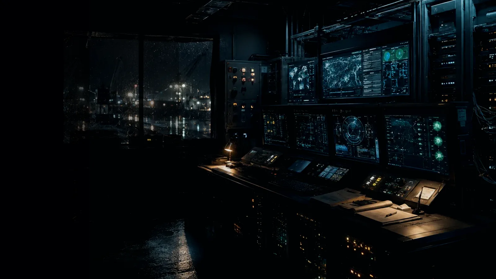 Secure Element subtopic background showing industrial control room, server racks, network evidence and cyber-physical risk