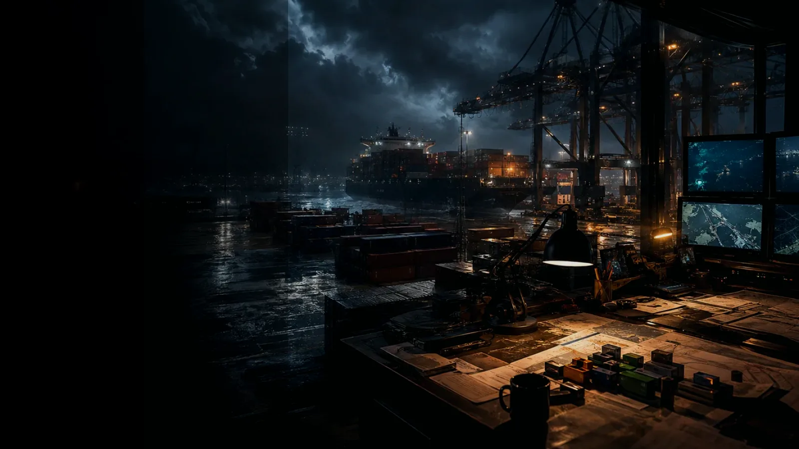 Crude Oil Cargo subtopic background showing wet container terminal, cargo movement, freight records and logistics evidence
