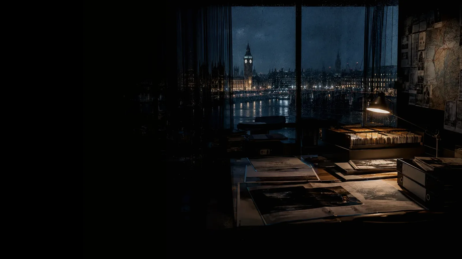 Home Office subtopic background showing Whitehall office, ministerial briefing papers and political crisis atmosphere
