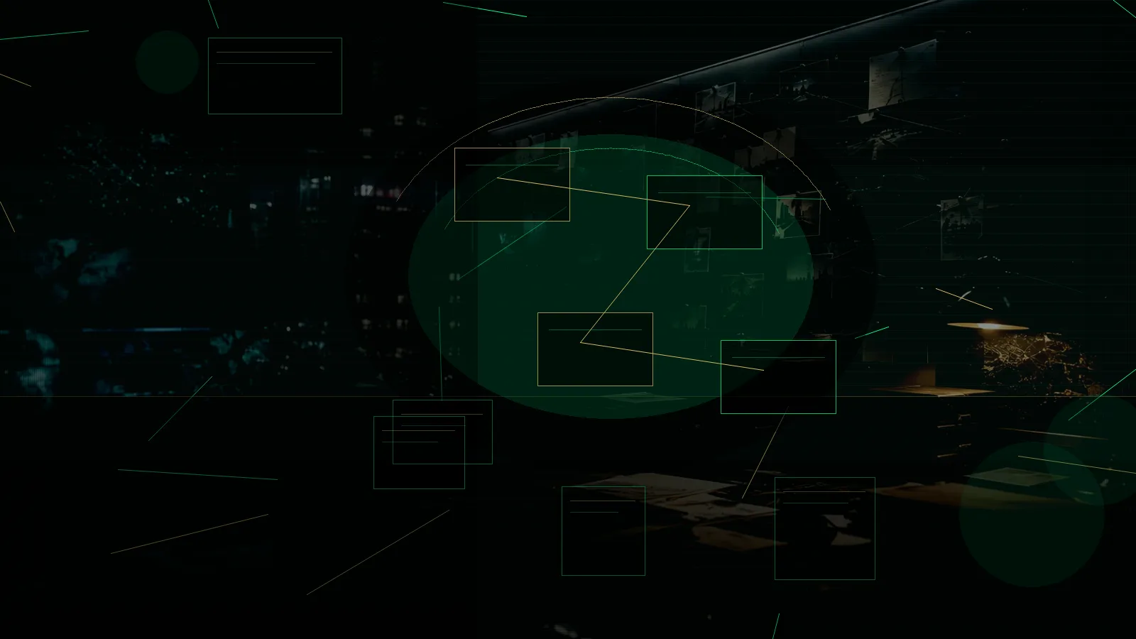MI5 — The Security Service subtopic background showing secure intelligence briefing room, evidence board and official files under pressure