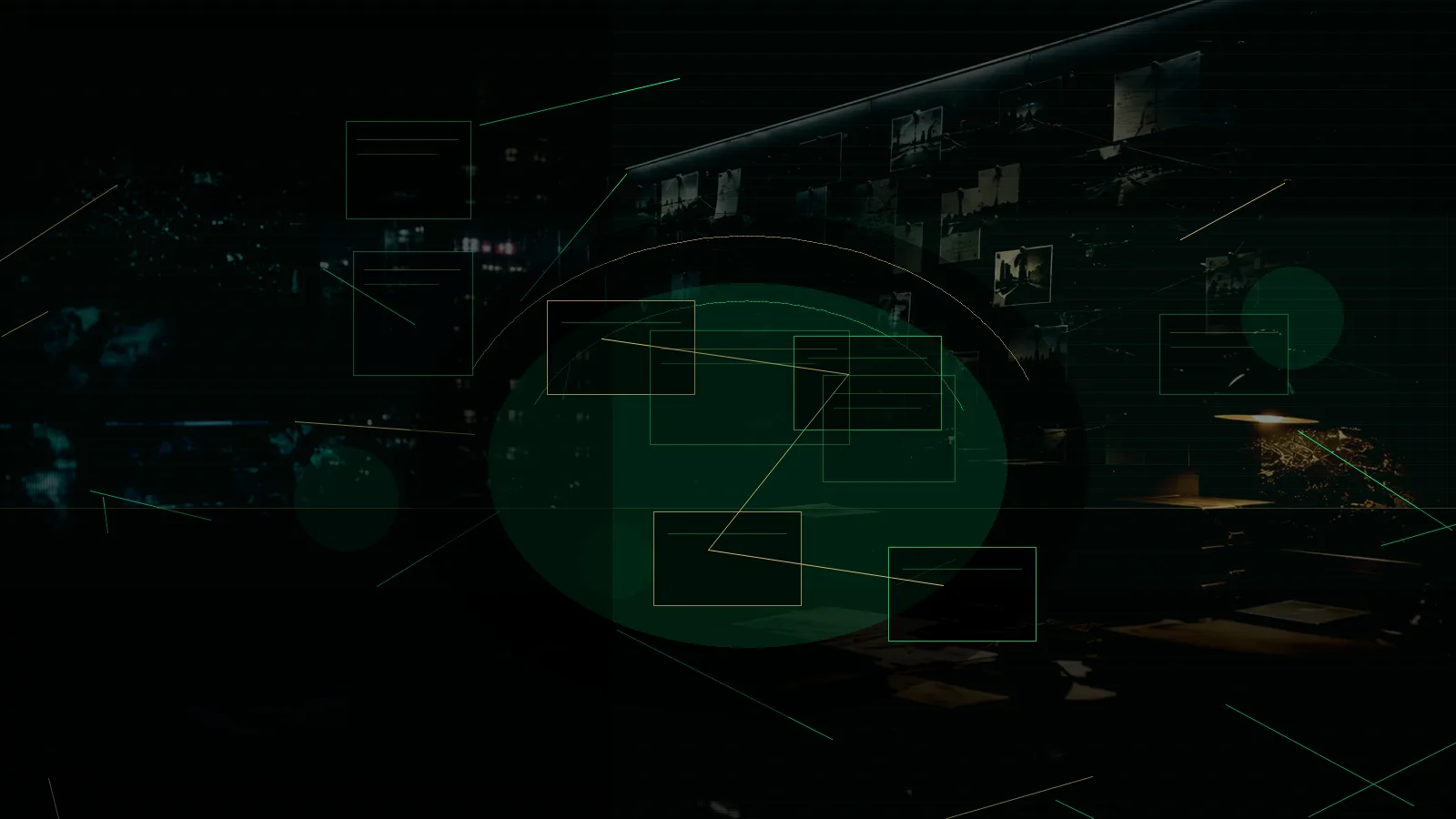 MI5 vs MI6 vs GCHQ subtopic background showing secure intelligence briefing room, evidence board and official files under pressure