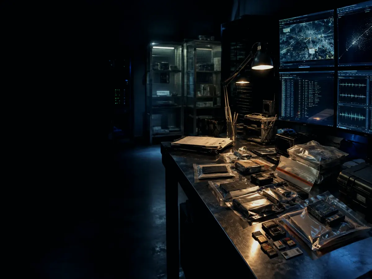 How Does Evidence Preservation Work? article hero image showing sealed evidence locker, forensic workstation and chain-of-custody documents