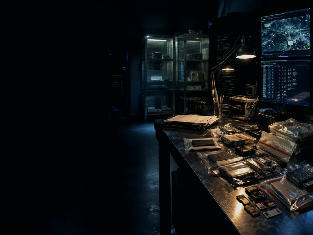 What Records Are Created During Tamper-Evident Packaging? article hero image showing sealed evidence locker, forensic workstation and chain-of-custody documents