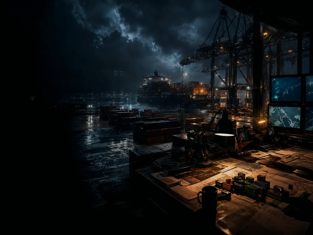 What Is Logistics? article hero image showing wet container terminal, cargo movement, freight records and logistics evidence