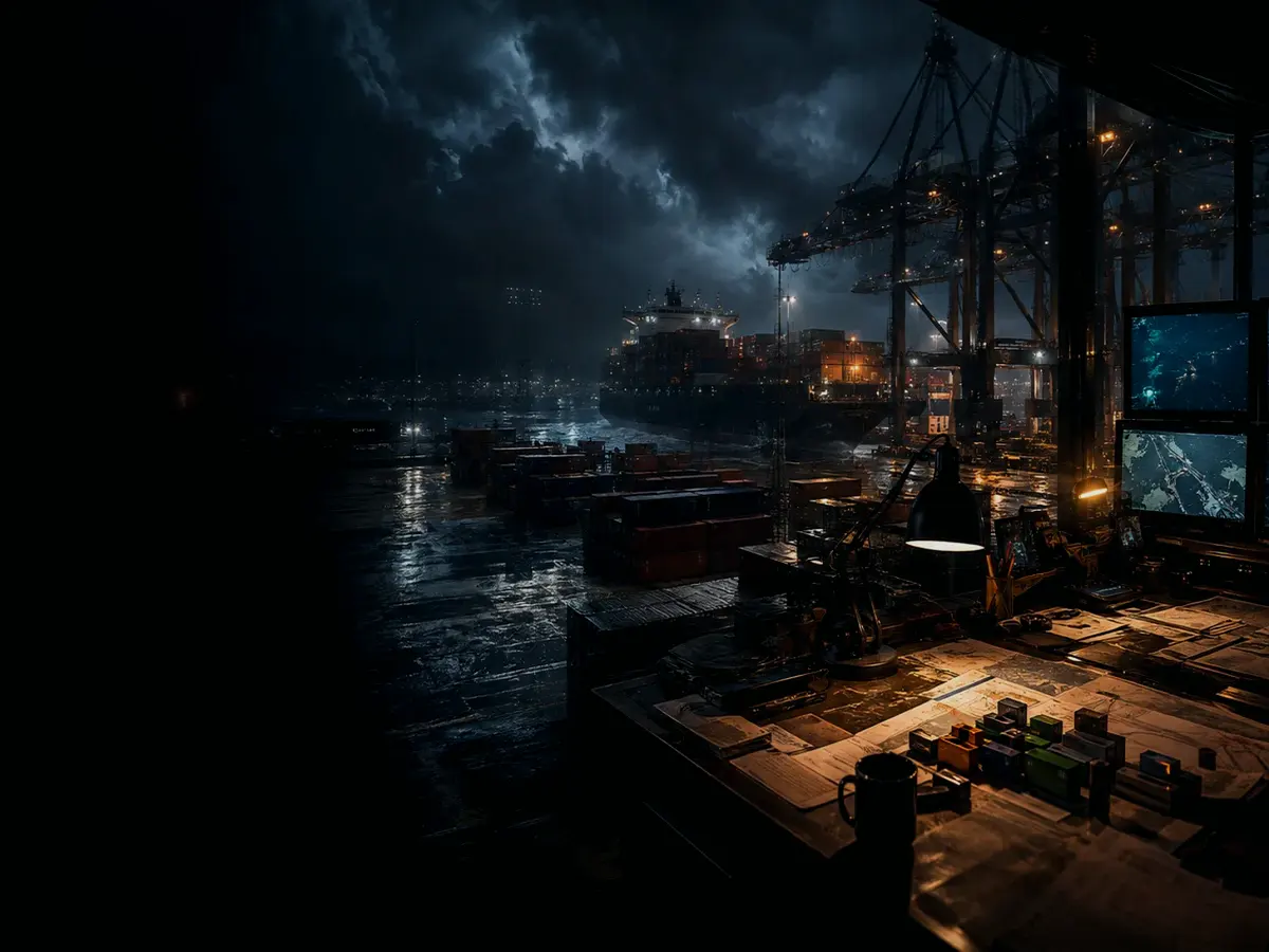 How Is a Shipping Manifest Checked or Verified? article hero image showing wet container terminal, cargo movement, freight records and logistics evidence