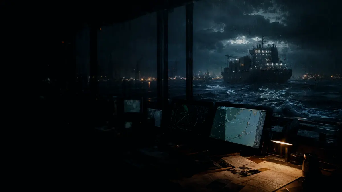 What Is Maasvlakte Known For? supporting article image showing marine radar-style display and shipping route evidence