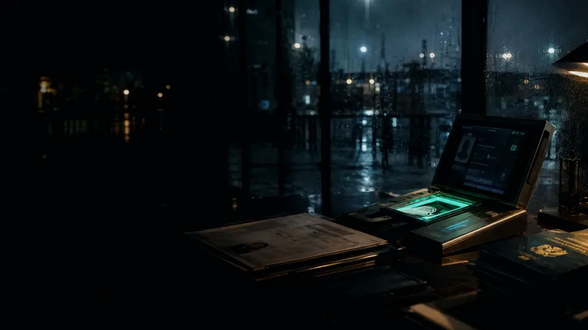 What Is Digital Identity Used For? supporting article image showing passport file, biometric record and identity-evidence comparison