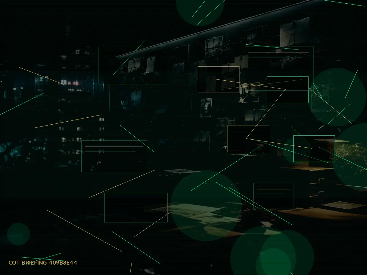 What Happens After Classified Evidence Handling? article hero image showing secure intelligence briefing room, evidence board and official files under pressure