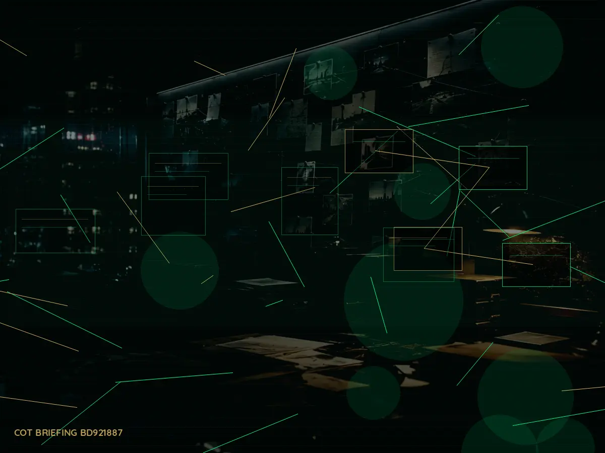 What Is Classified Evidence Handling? article hero image showing secure intelligence briefing room, evidence board and official files under pressure