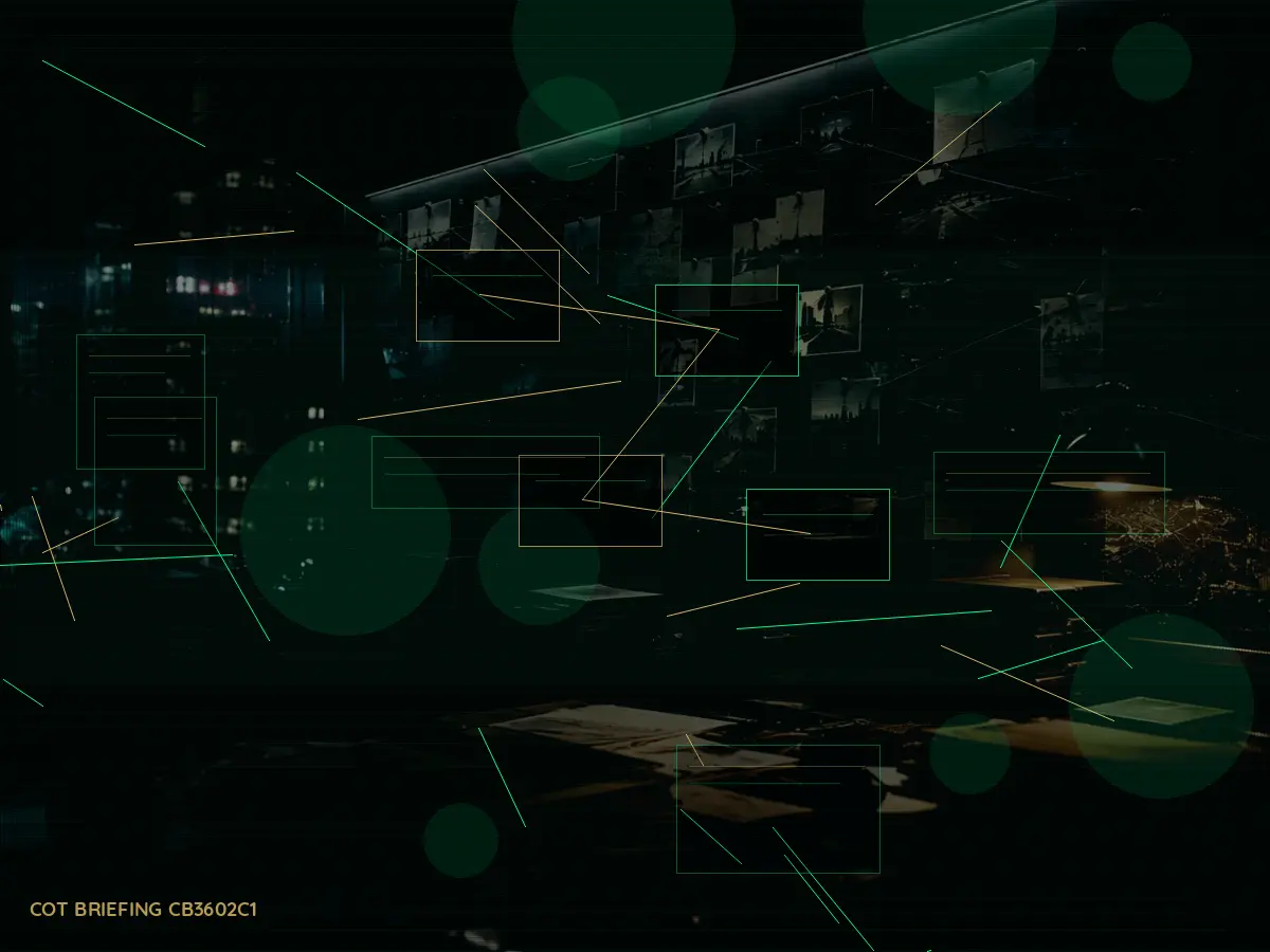 Why Is Compartmentalisation Important? article hero image showing secure intelligence briefing room, evidence board and official files under pressure