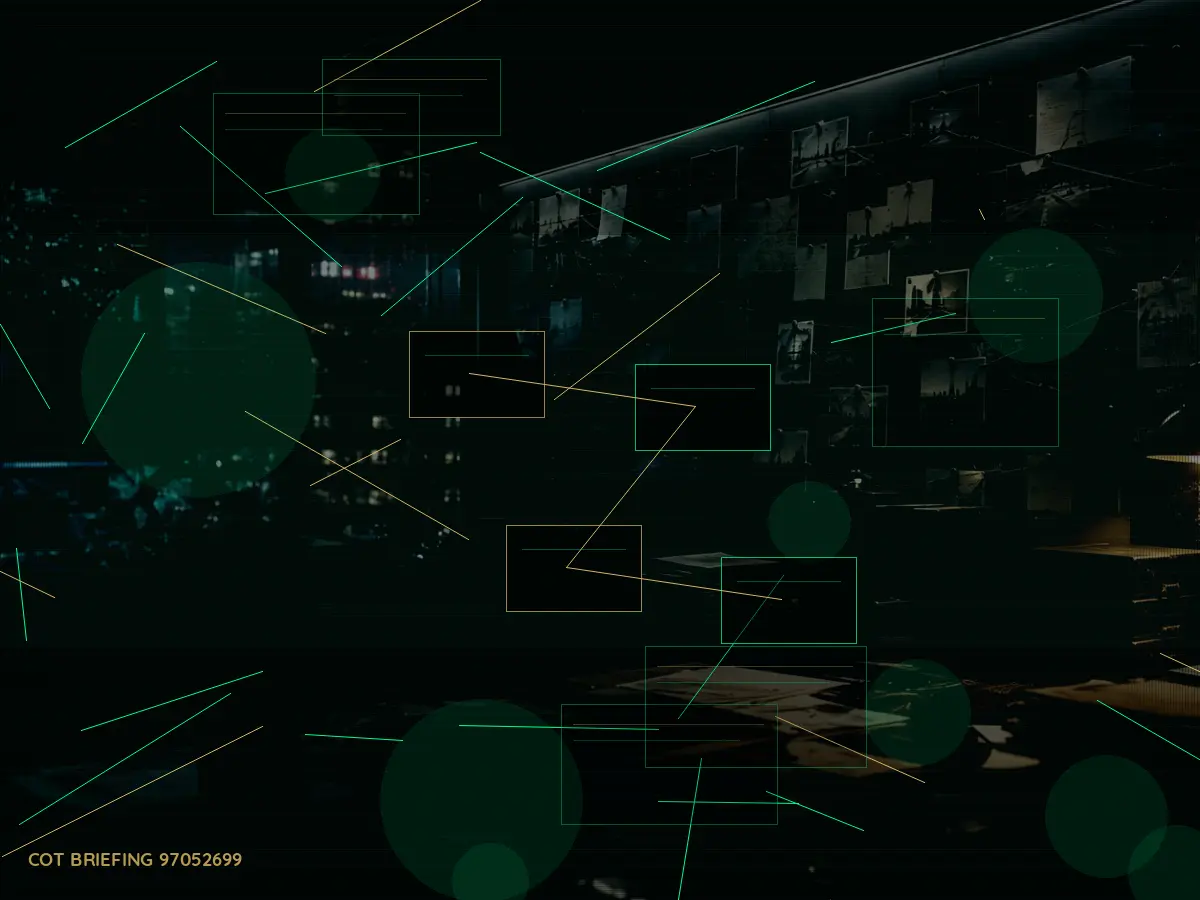 How Does Counterintelligence Affect Operations? article hero image showing secure intelligence briefing room, evidence board and official files under pressure