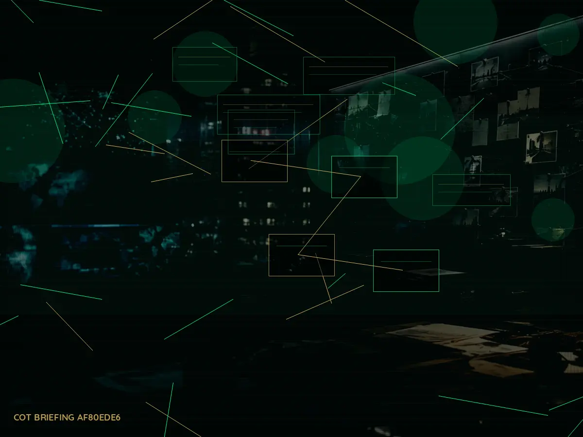 How Is Counterintelligence Used or Applied? article hero image showing secure intelligence briefing room, evidence board and official files under pressure