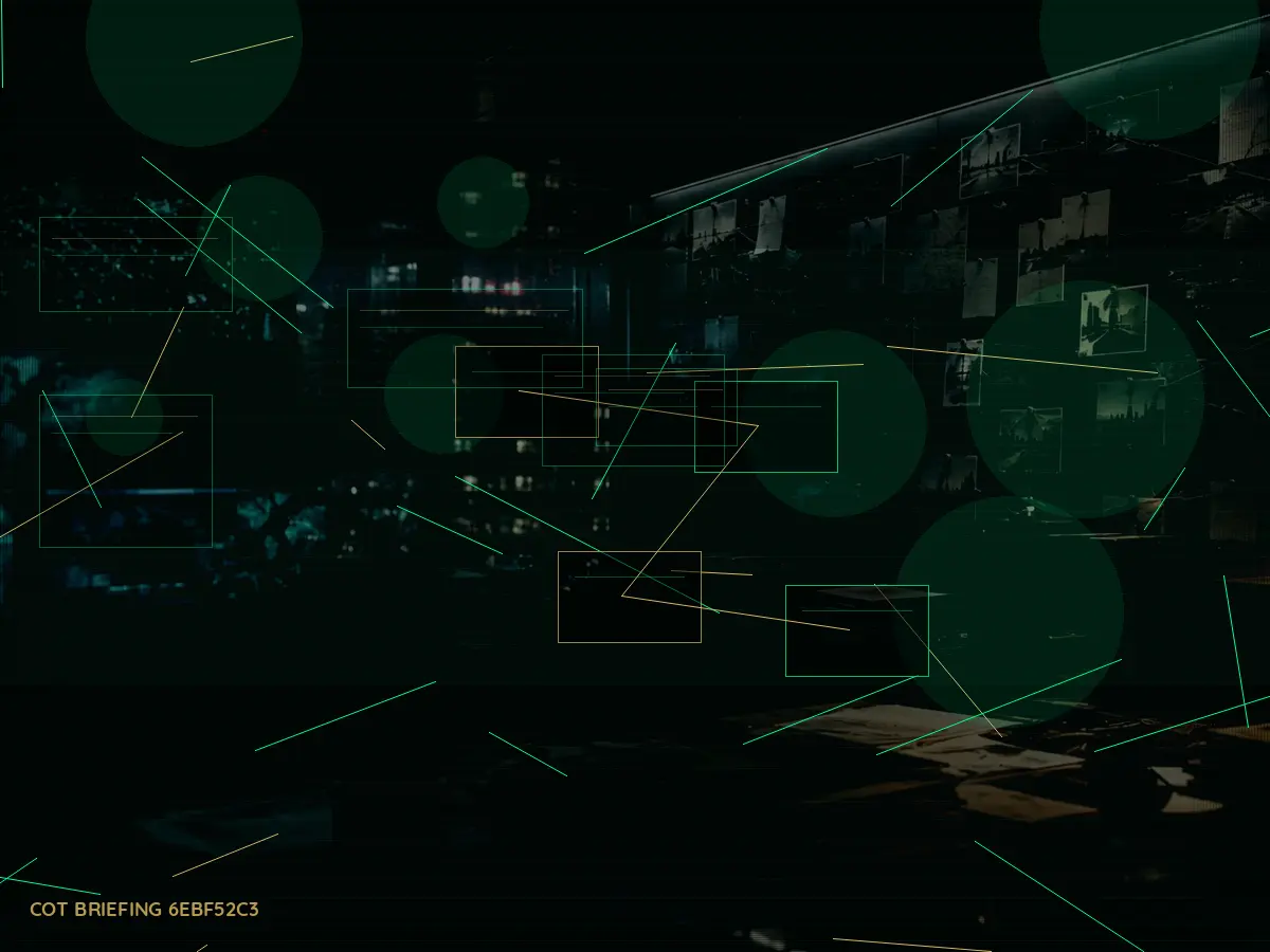 What Does Counterintelligence Mean in Practice? article hero image showing secure intelligence briefing room, evidence board and official files under pressure