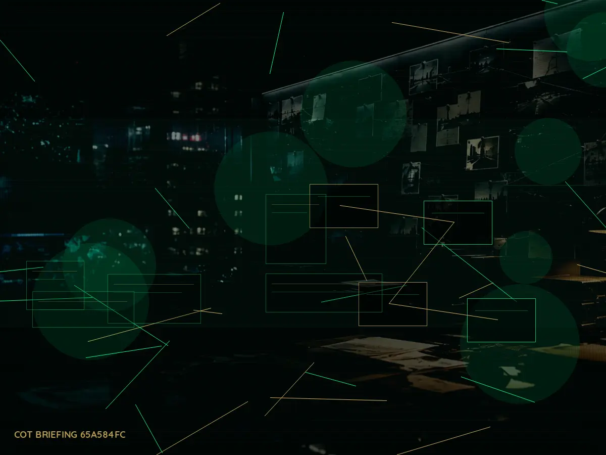 What Is GCHQ? article hero image showing secure intelligence briefing room, evidence board and official files under pressure
