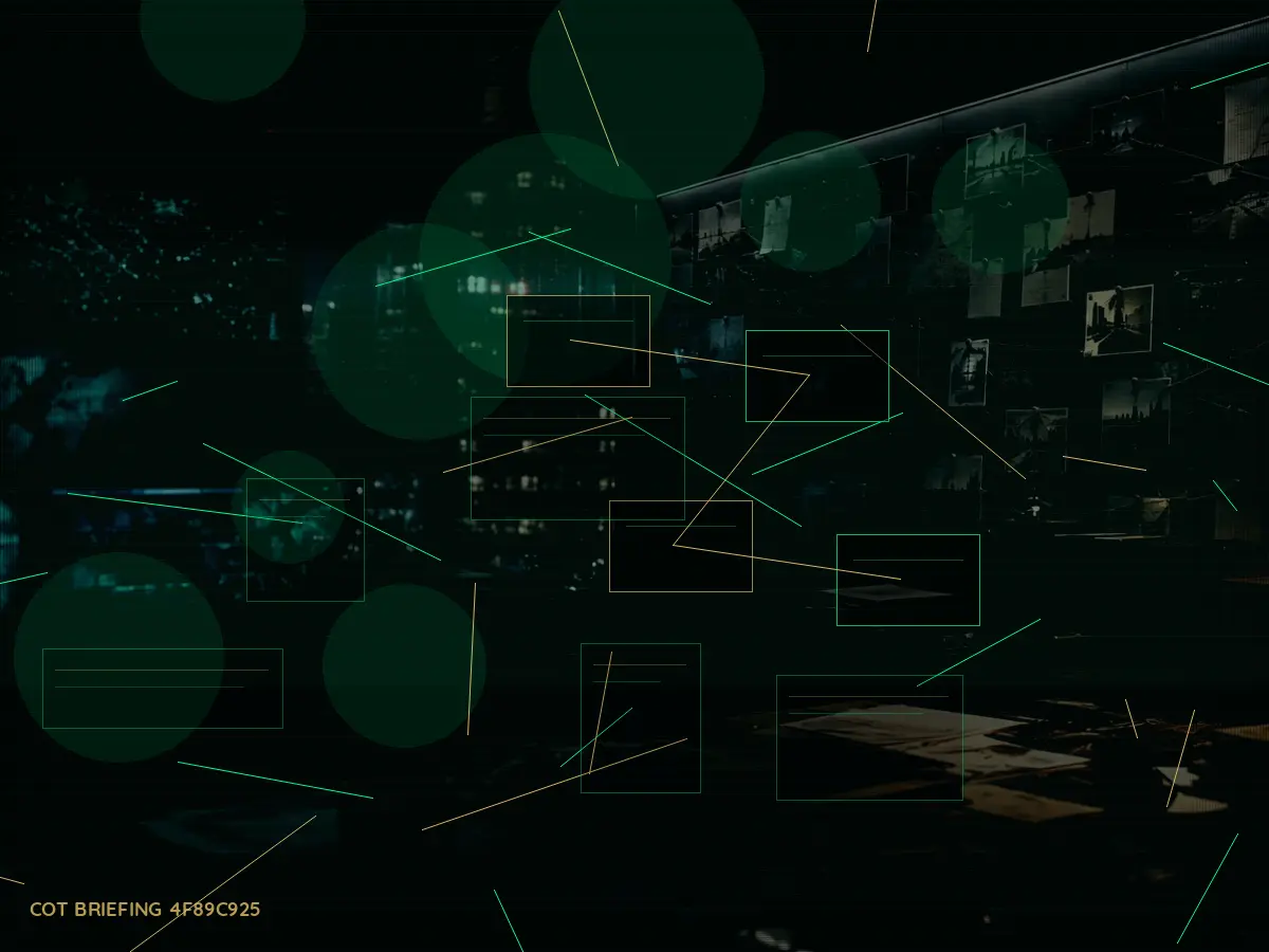 How Does Intelligence Assessment Work? article hero image showing secure intelligence briefing room, evidence board and official files under pressure