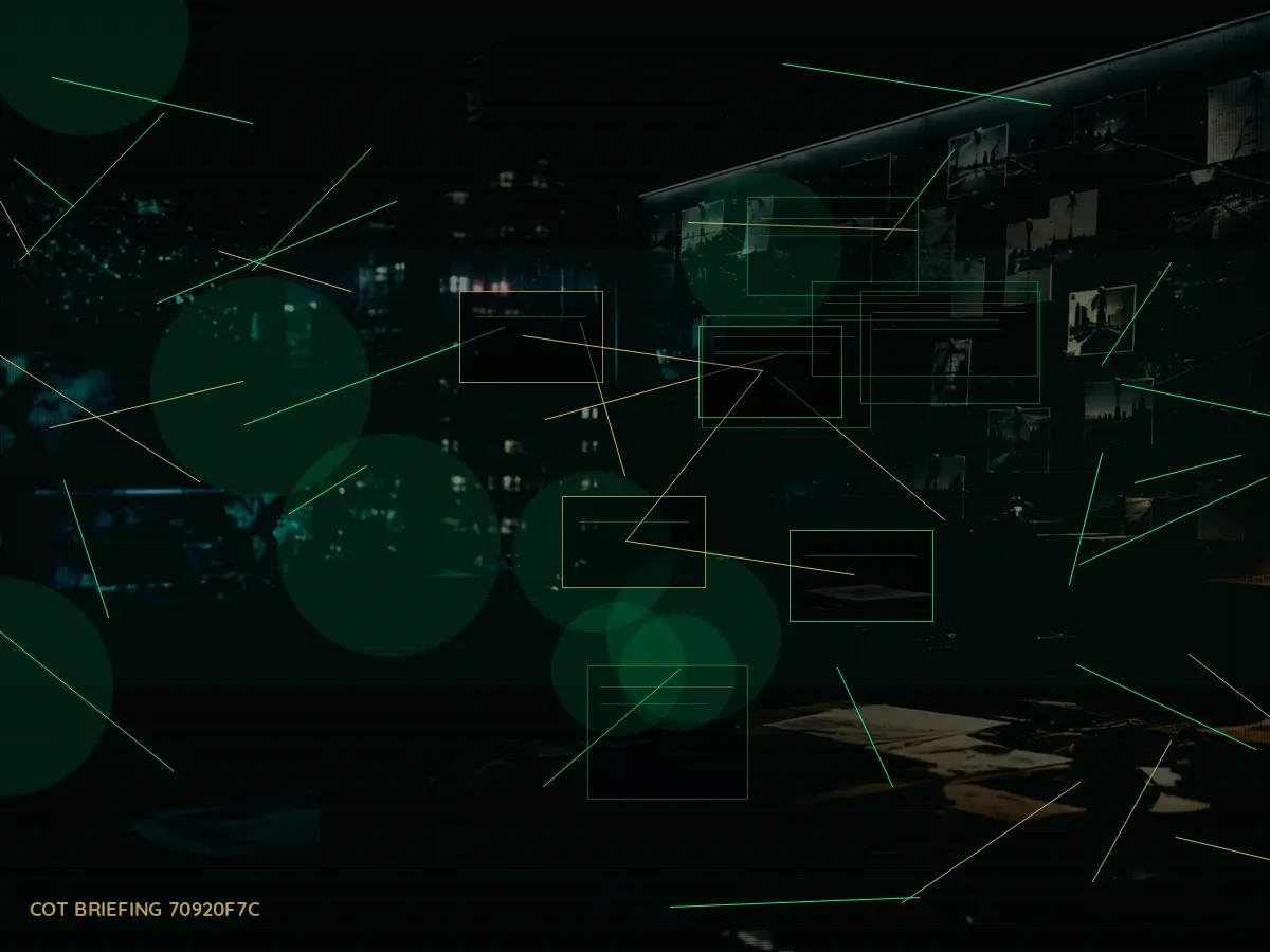 What Does a Intelligence Asset Do? article hero image showing secure intelligence briefing room, evidence board and official files under pressure