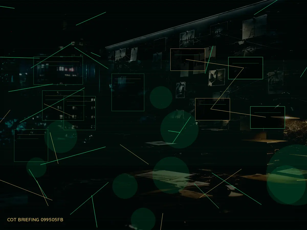 How Does Intelligence Briefing Work? article hero image showing secure intelligence briefing room, evidence board and official files under pressure