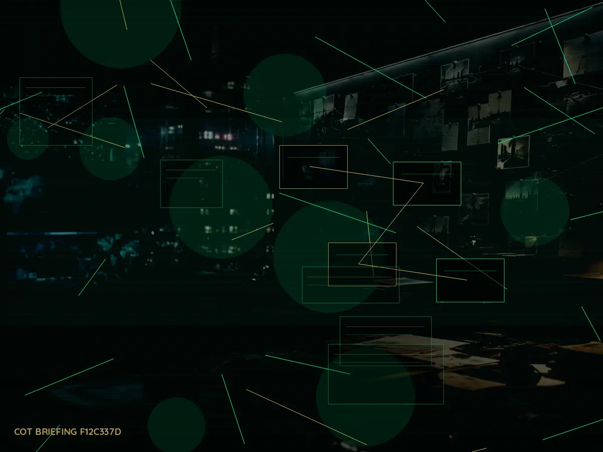 How Does a Intelligence Liaison Work with the Rest of the Team? article hero image showing secure intelligence briefing room, evidence board and official files under pressure