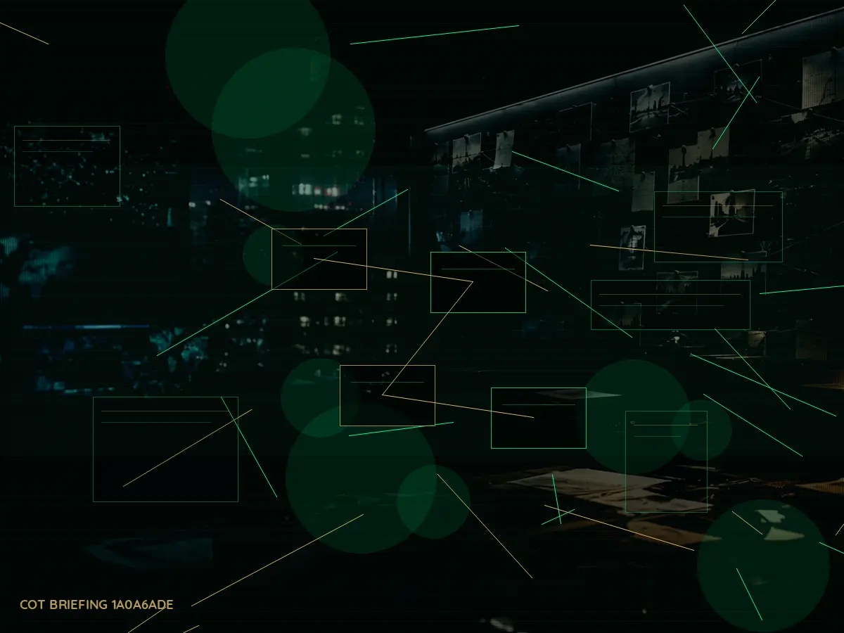 How Does Inter-Agency Liaison Work? article hero image showing secure intelligence briefing room, evidence board and official files under pressure