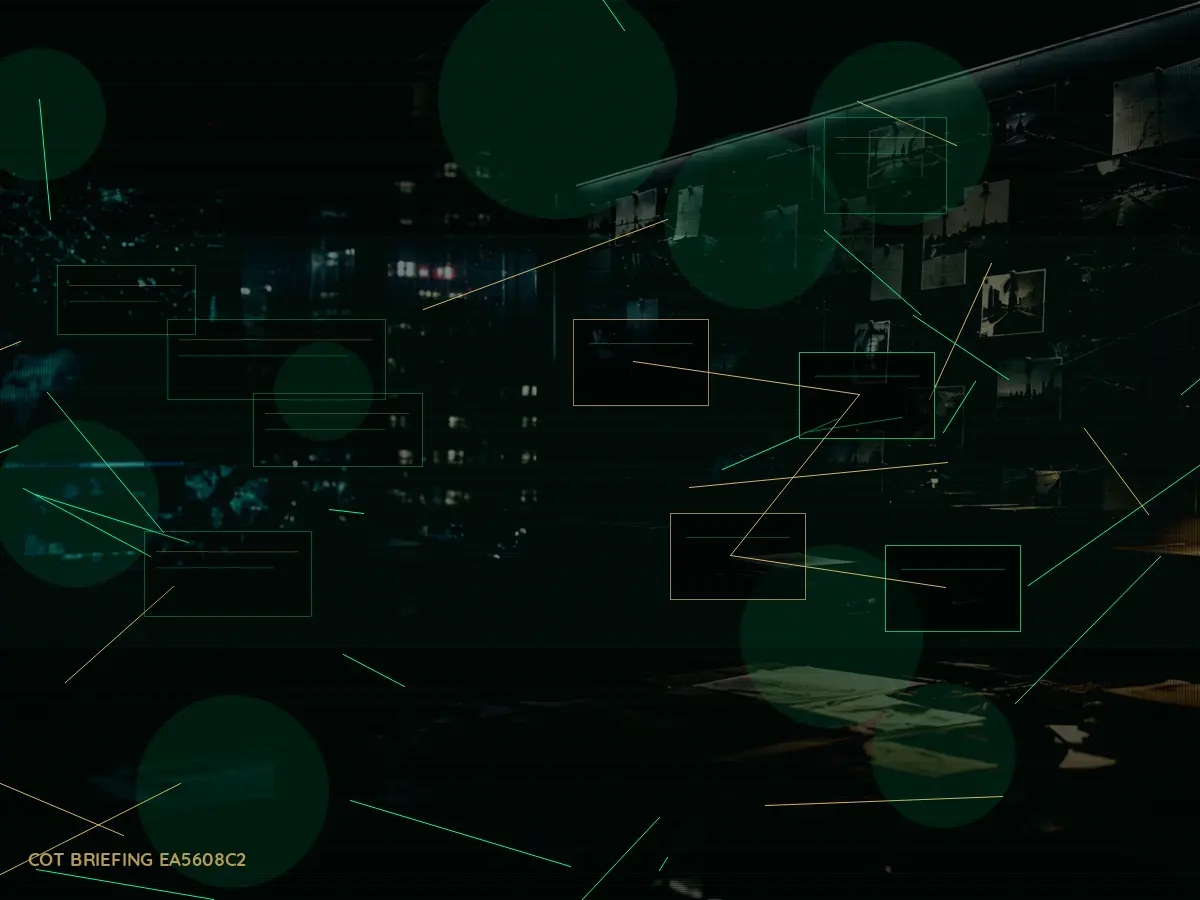 What Happens During Inter-Agency Liaison? article hero image showing secure intelligence briefing room, evidence board and official files under pressure