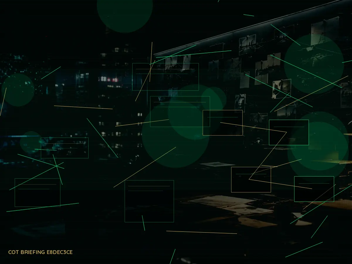 What Is the Difference Between MI5, MI6 and GCHQ? article hero image showing secure intelligence briefing room, evidence board and official files under pressure
