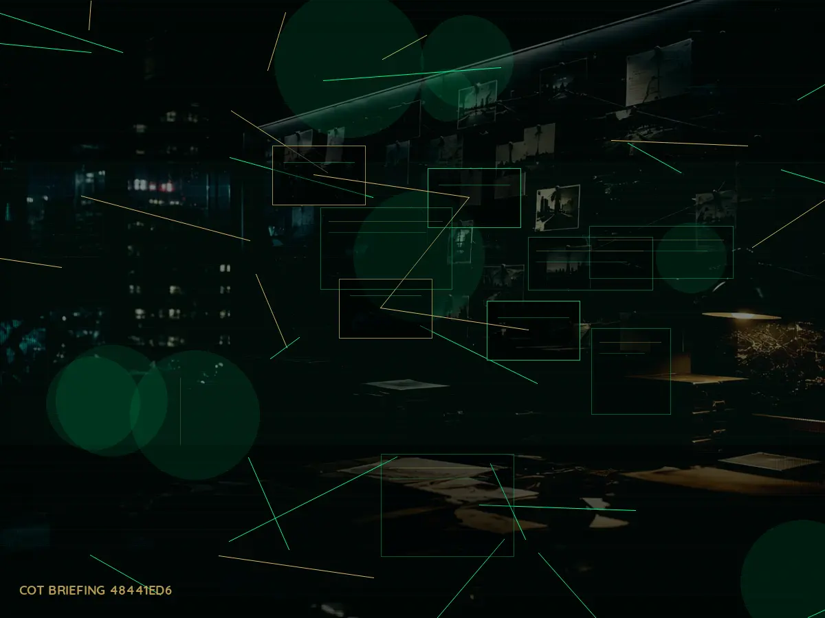 Why Is Operational Security Important? article hero image showing secure intelligence briefing room, evidence board and official files under pressure