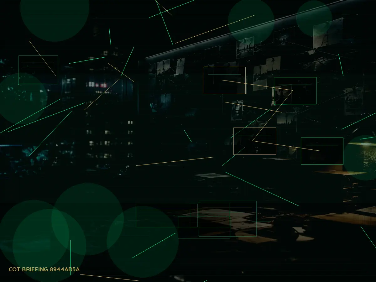 What Is Redaction? article hero image showing secure intelligence briefing room, evidence board and official files under pressure