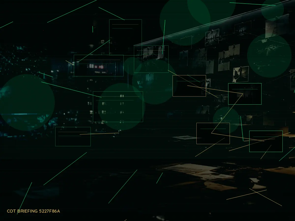 How Is Restricted Database Used or Applied? article hero image showing secure intelligence briefing room, evidence board and official files under pressure