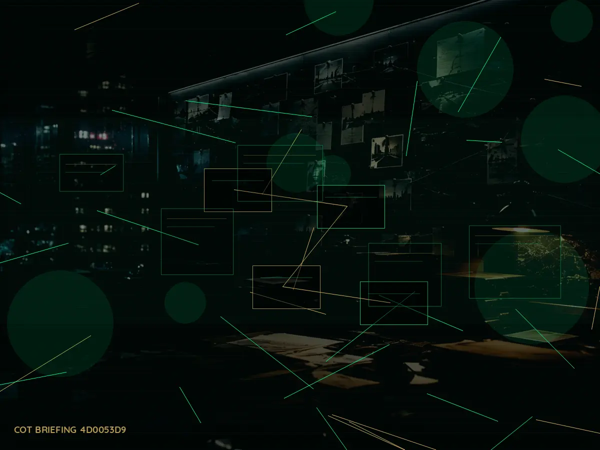 What Is Safe House Operation? article hero image showing secure intelligence briefing room, evidence board and official files under pressure