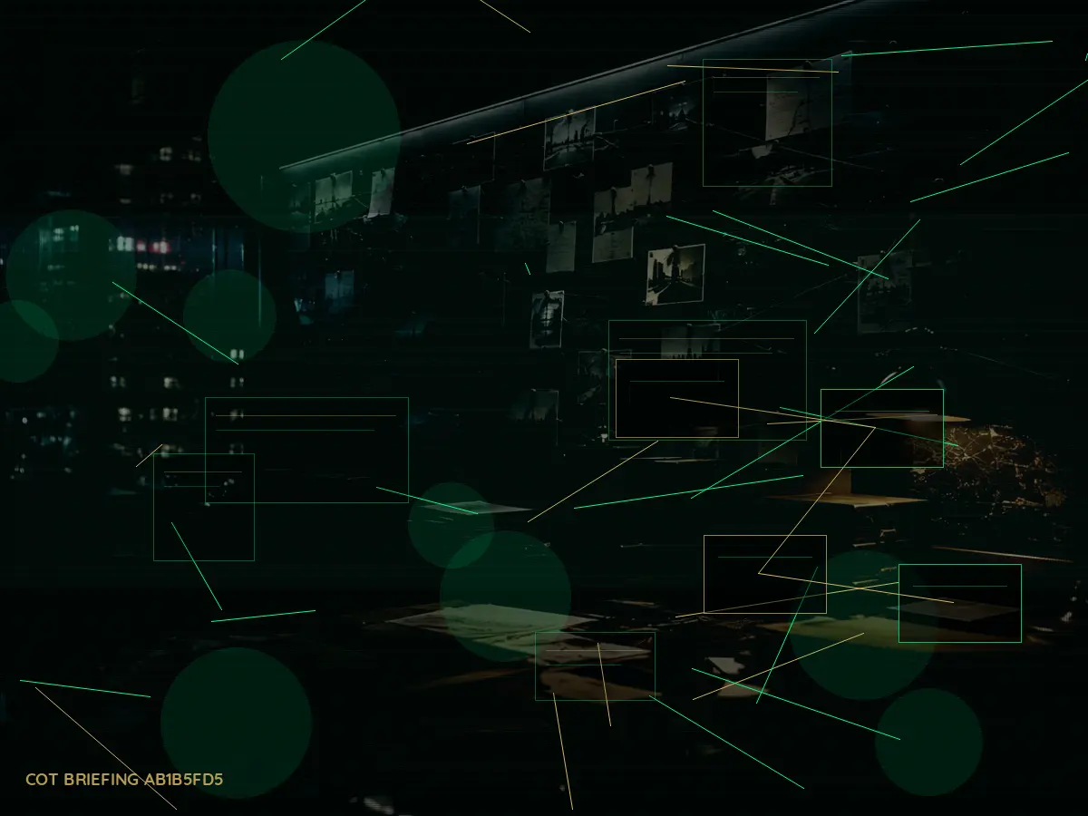 Why Are Safe Houses Used by Police and Intelligence Services? article hero image showing secure intelligence briefing room, evidence board and official files under pressure