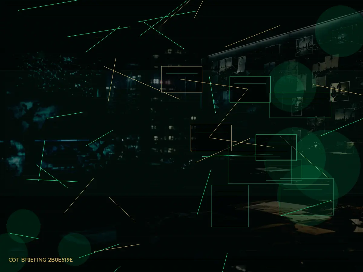 Who Is Responsible for Secure Briefing? article hero image showing secure intelligence briefing room, evidence board and official files under pressure