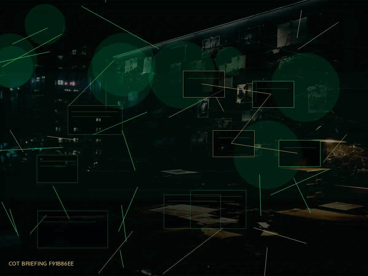 What Happens After Secure Communications? article hero image showing secure intelligence briefing room, evidence board and official files under pressure