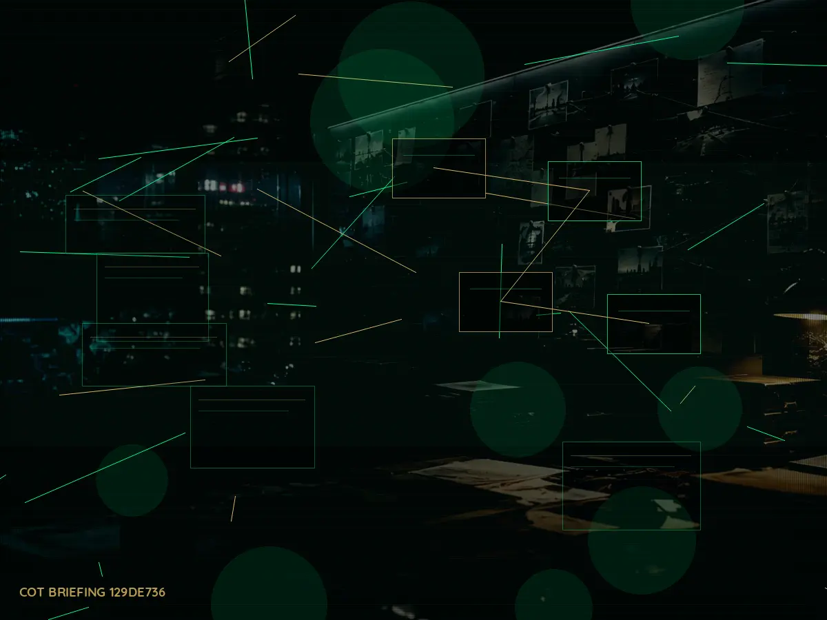 What Does a Secure Compartment Do? article hero image showing secure intelligence briefing room, evidence board and official files under pressure