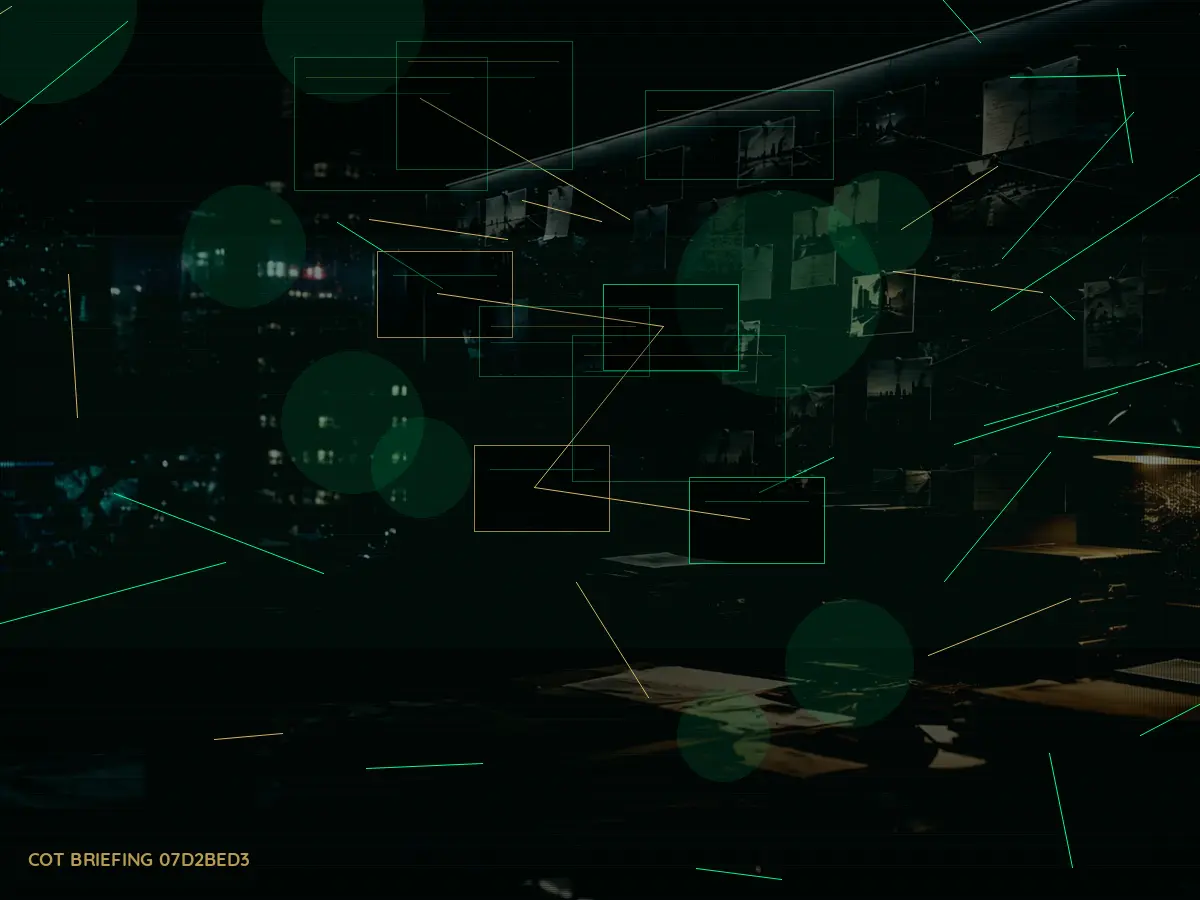 What Are the Main Responsibilities of Interpol? article hero image showing secure intelligence briefing room, evidence board and official files under pressure