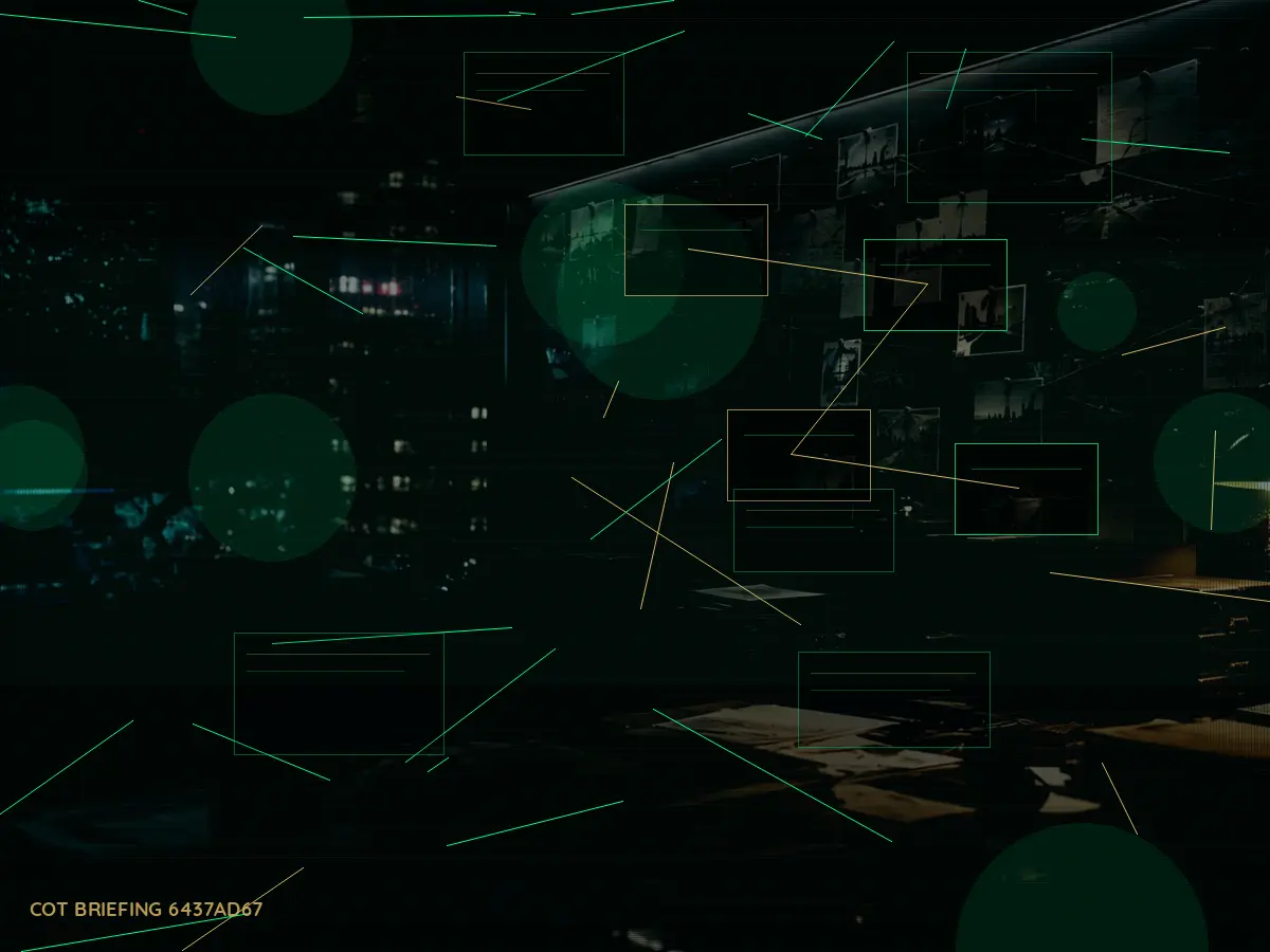 What Is Interpol? article hero image showing secure intelligence briefing room, evidence board and official files under pressure