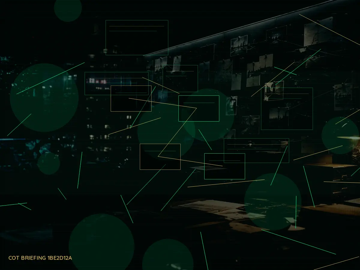 When Does Interpol Become Involved? article hero image showing secure intelligence briefing room, evidence board and official files under pressure