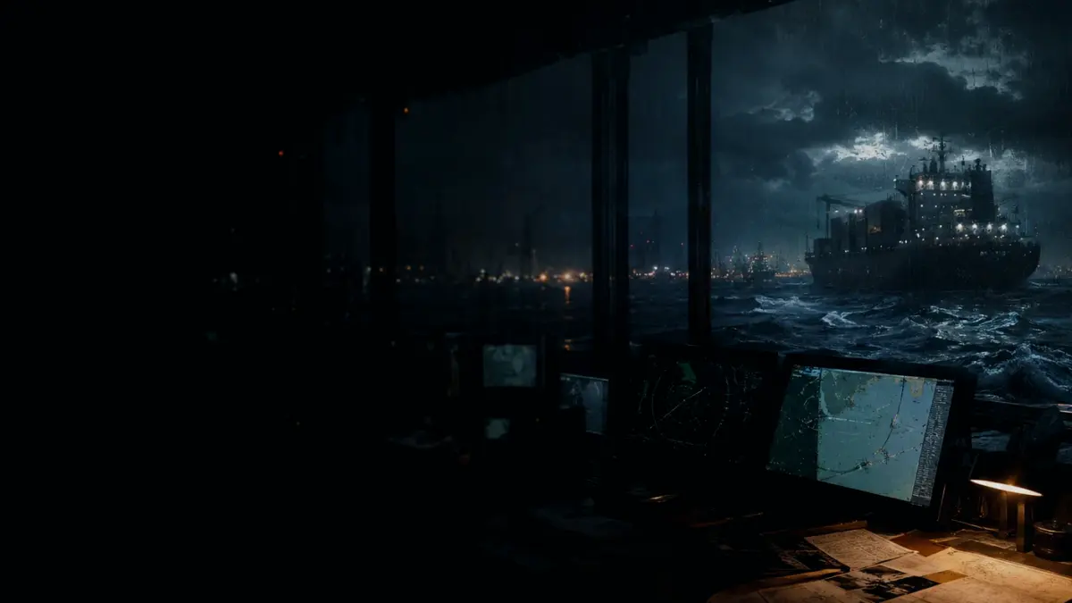 What Are the Main Parts of a Hardwired Ship Telephone? supporting article image showing marine radar-style display and shipping route evidence