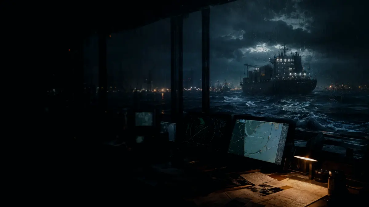 How Does Satellite Communications Work? supporting article image showing marine radar-style display and shipping route evidence