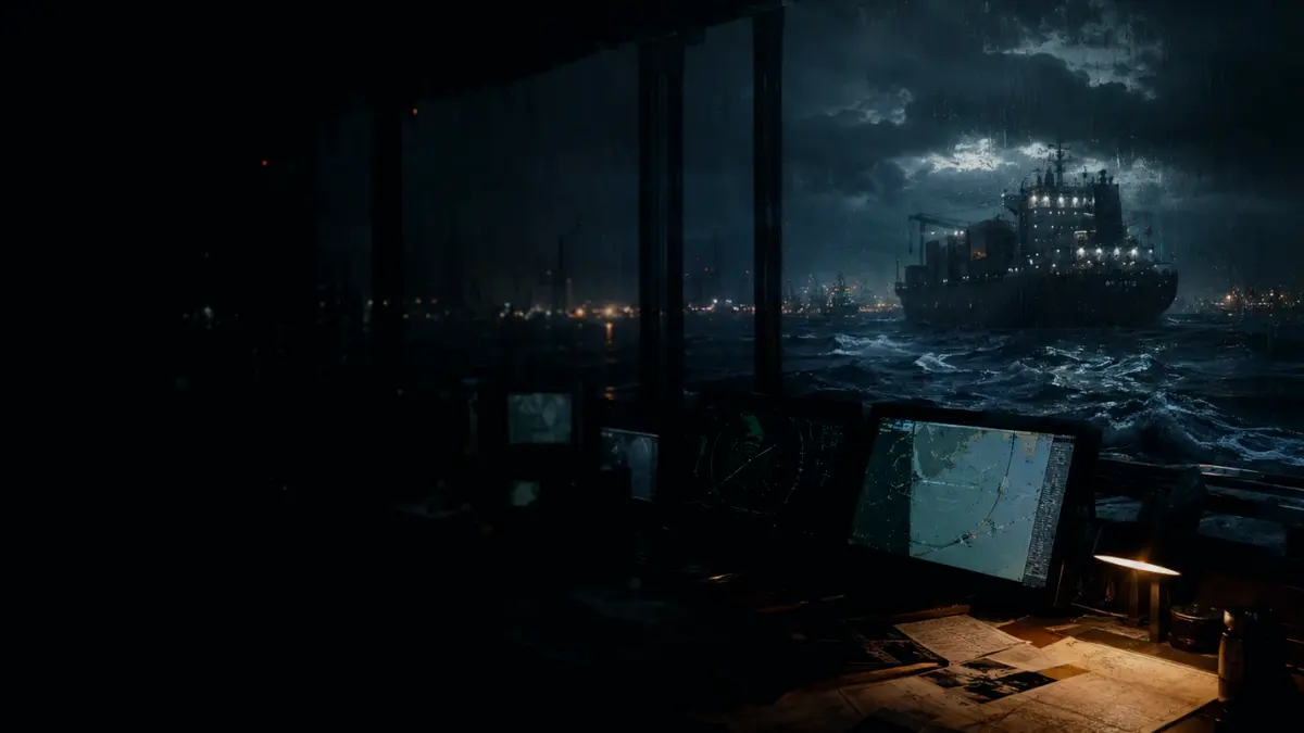 What Happens If Secure Communications Line Is Unavailable or Wrong? supporting article image showing marine radar-style display and shipping route evidence