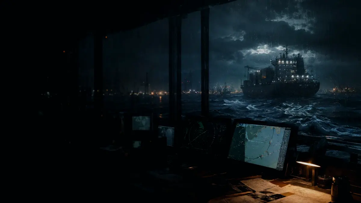How Does Ship Wake Affect Operations? supporting article image showing marine radar-style display and shipping route evidence