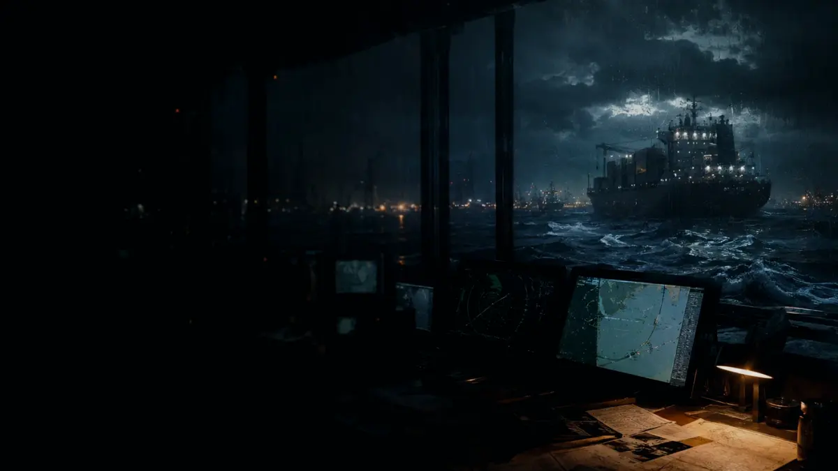 How Does Visibility at Sea Affect Operations? supporting article image showing marine radar-style display and shipping route evidence