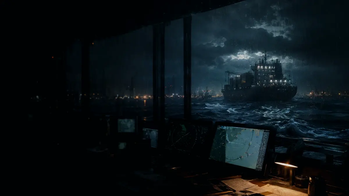 Does a Harbour Pilot Take Command of the Ship? supporting article image showing navigation evidence board with ship tracks and cautious reconstruction
