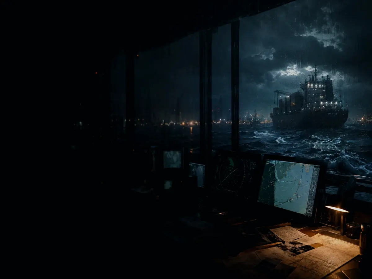 Why Is Marine Accident Investigation Important? article hero image showing container ship and harbour operations under storm light with evidence-board tension
