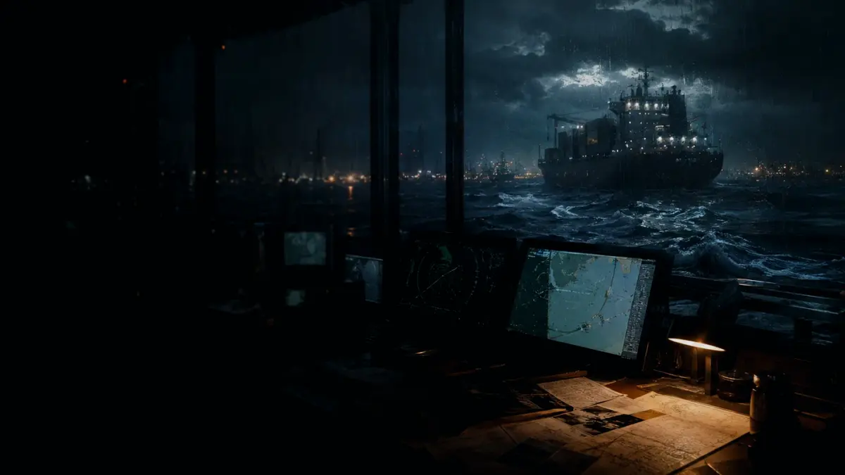 How Is Ship Black Box Checked or Verified? supporting article image showing marine radar-style display and shipping route evidence